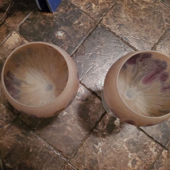 Pair of 2 EYAL Hand Blown Goblets Frosted Glass NWT - Picture 3 of 5